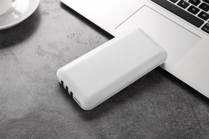 10,000mAh Portable Power Bank – Multi-USB Output Pink, Green, Black & White