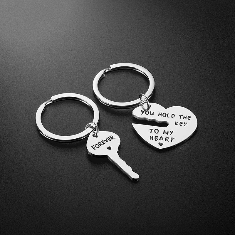 Heart-Shaped Couples Keychain Set | Stainless Steel Pair | JP Collections
