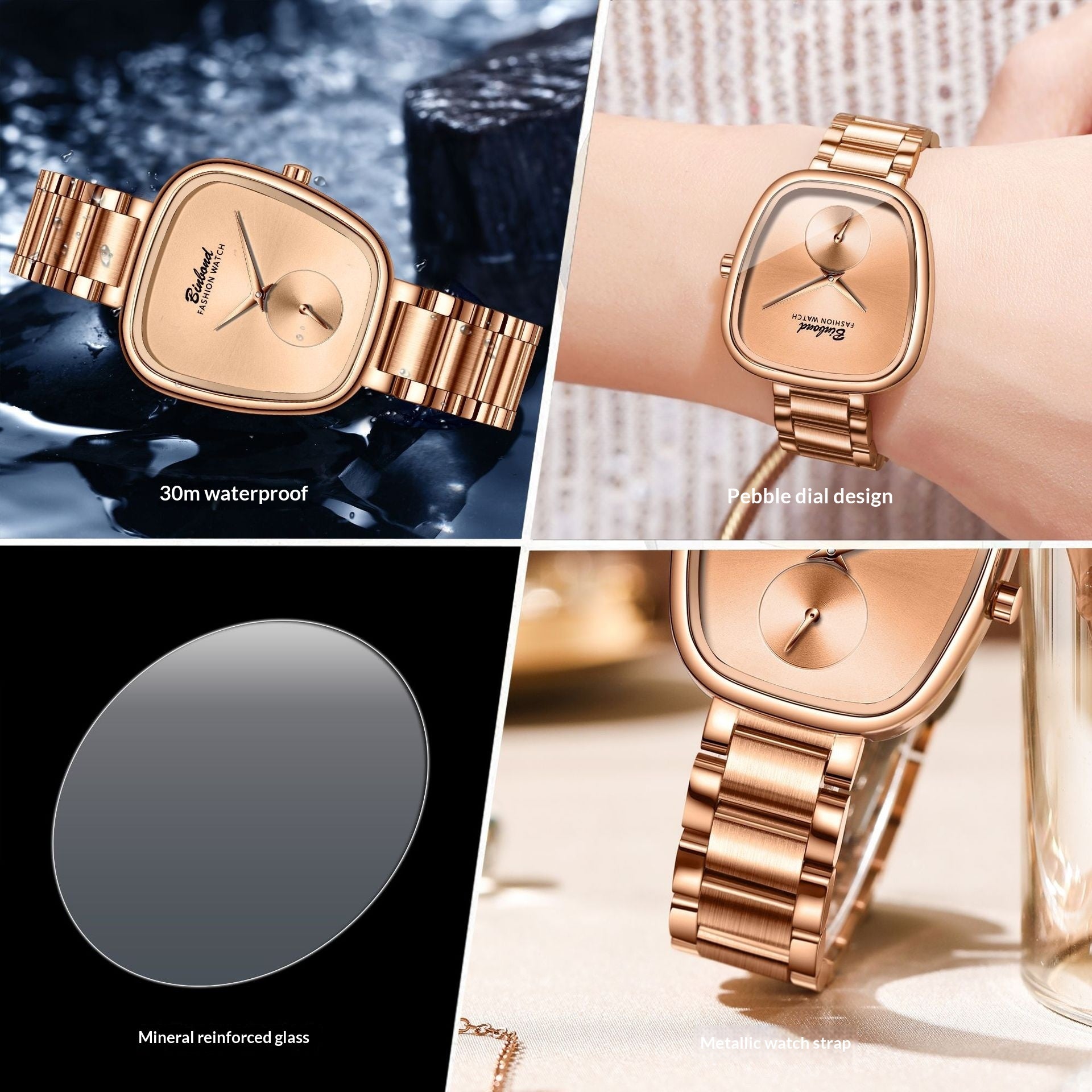 Women's Stainless Steel Quartz Watch | Water Resistant | 34mm