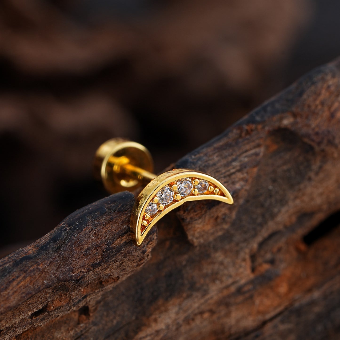 Micro-Set Zircon Ear Cuff | Minimalist Stainless Steel Single Ear Stud
