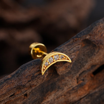 Micro-Set Zircon Ear Cuff | Minimalist Stainless Steel Single Ear Stud