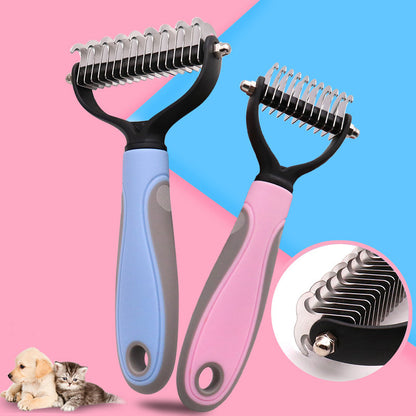 Pet Grooming Brush | Button Hair Removal | Non-Slip | Cats & Dogs