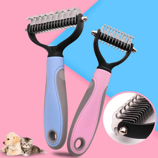 Pet Grooming Brush | Button Hair Removal | Non-Slip | Cats & Dogs