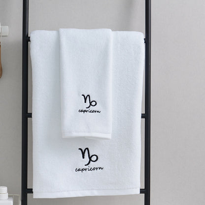 Zodiac Constellation Embroidered Cotton Towel