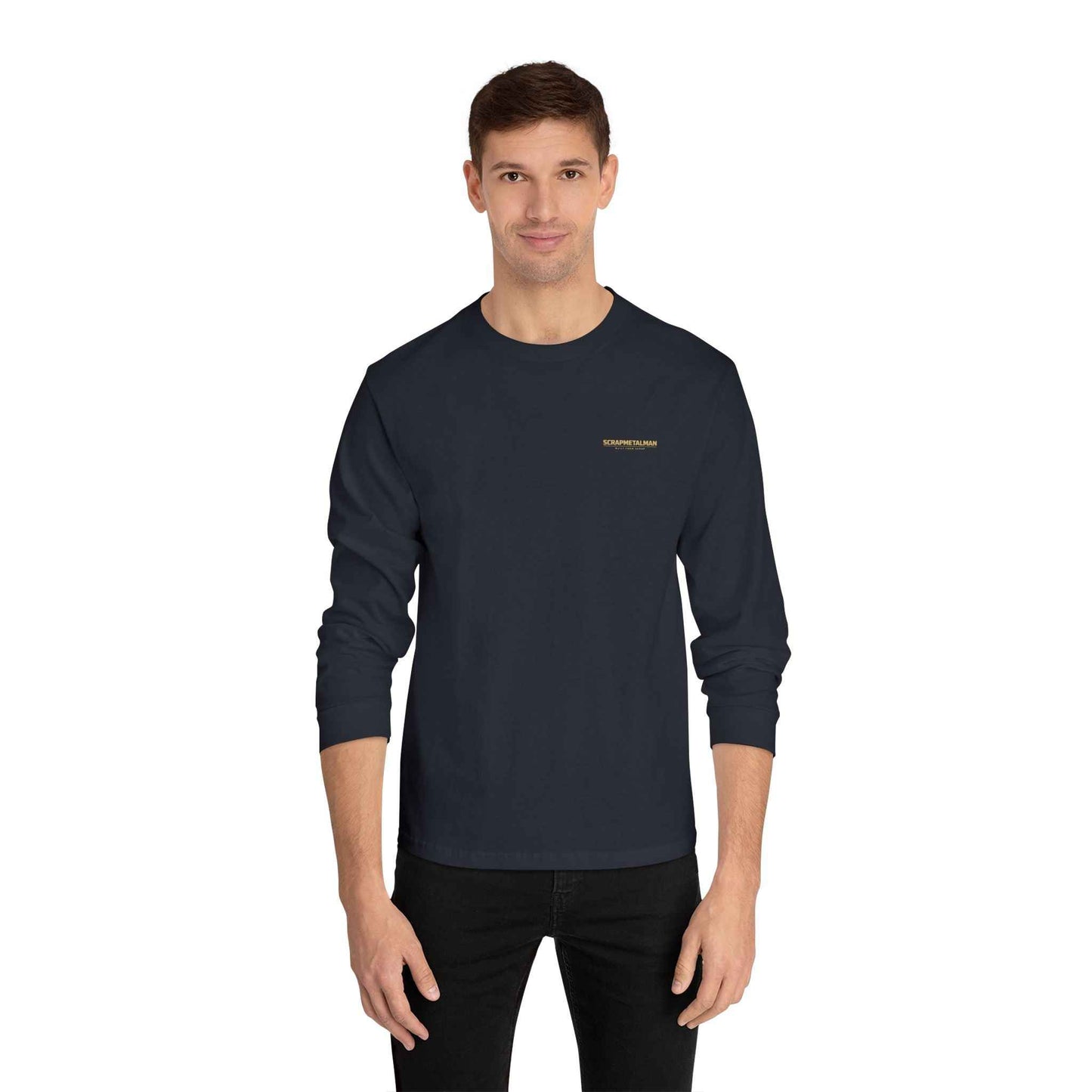 'Good Vibes Only' Long Sleeve Tee – Minimalist White & Gold Unisex Top