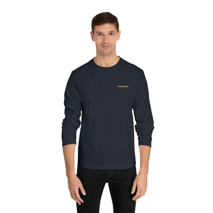 'Good Vibes Only' Long Sleeve Tee – Minimalist White & Gold Unisex Top