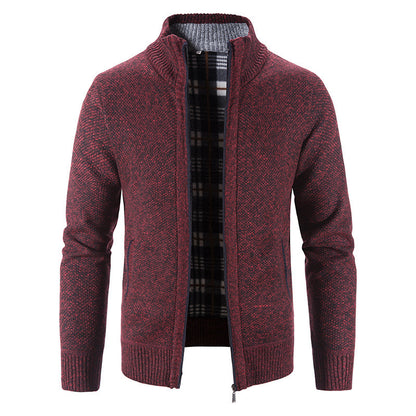 Men's Standing Collar Cardigan Sweater | Stretch Fit | JParker