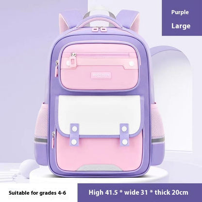 Kids' Fruit Print Nylon School Backpack – Waterproof & Burden-Reducing