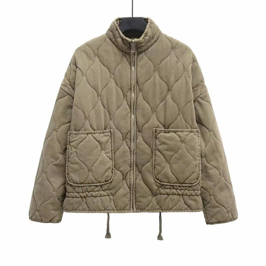 Women's Lace-Up Padded Coat with Pockets - 5 Colours