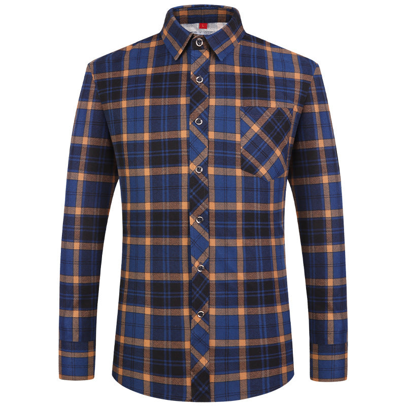Men's Plaid Long Sleeve Shirt | Slim Fit Business Casual