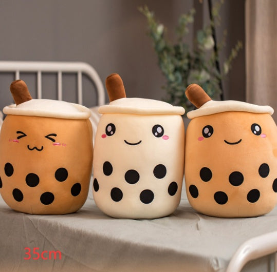 Boba Tea Plush Pillow Cushion - Soft Bubble Tea Stuffed Toy