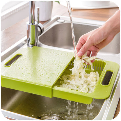 Multifunction Chopping Board with Drain Basket | Kitchen Prep Board