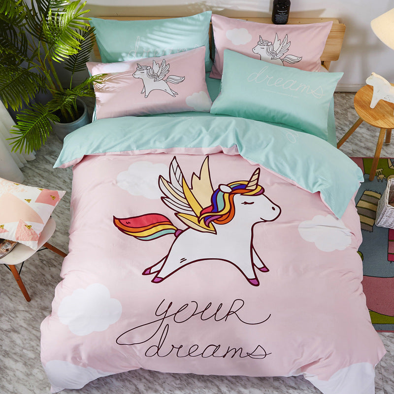 Cartoon Print Cotton Bedding Set 4 Piece | 32 Designs