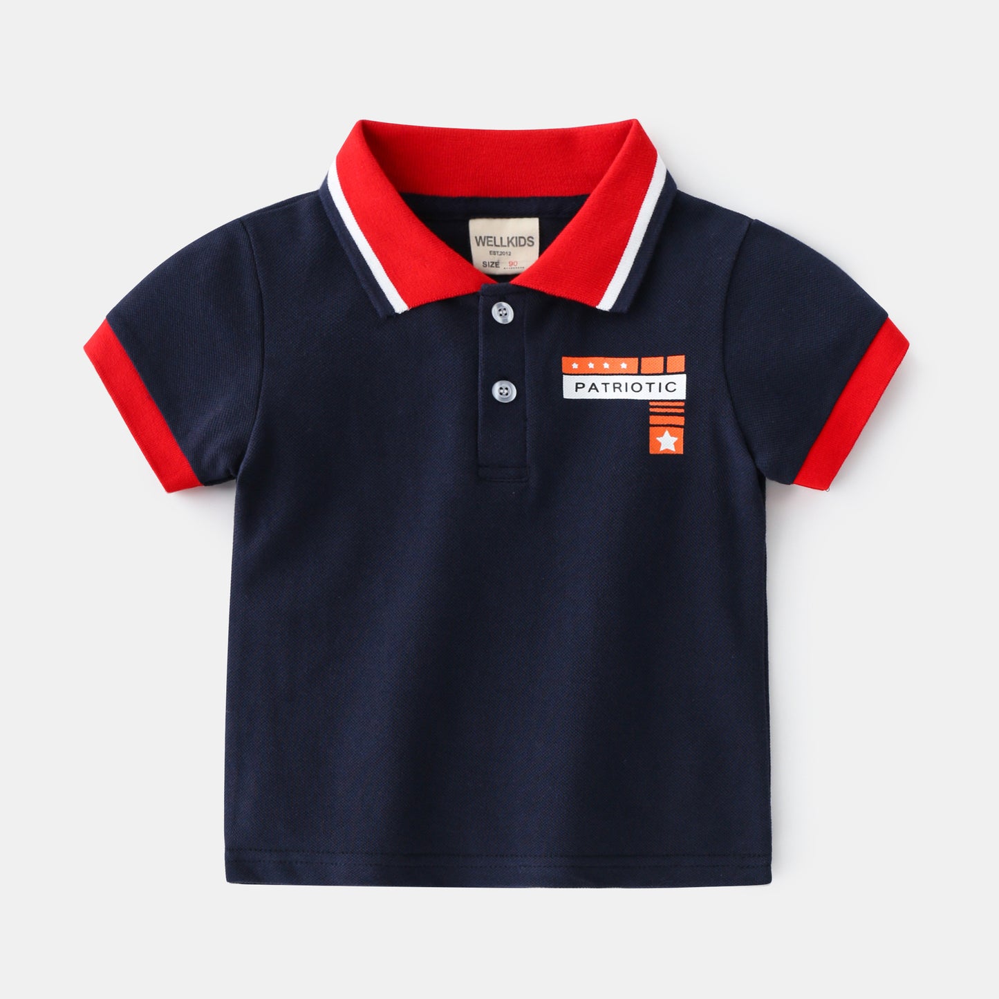 Boys' Cotton Lapel Polo T-Shirt | Moisture-Wicking Short Sleeve