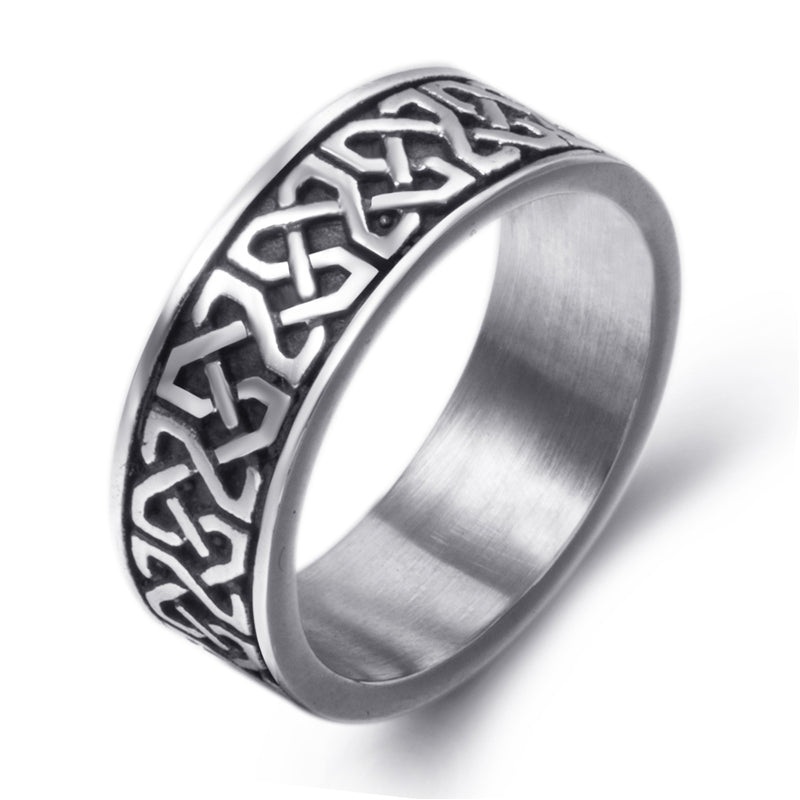 Men's Alloy Luna Moon Ring – Silver Celestial Statement Band