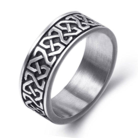 Men's Alloy Luna Moon Ring – Silver Celestial Statement Band