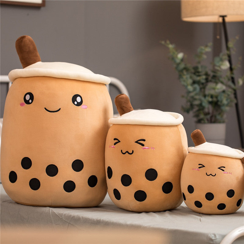 Boba Tea Plush Pillow Cushion - Soft Bubble Tea Stuffed Toy