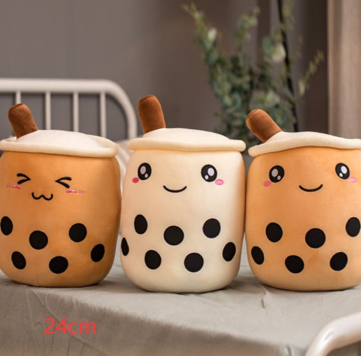 Boba Tea Plush Pillow Cushion - Soft Bubble Tea Stuffed Toy