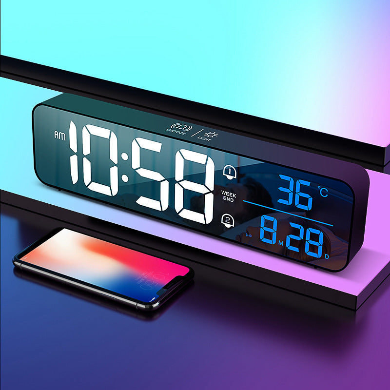 Digital LED Wall Clock with Alarm | Square Design