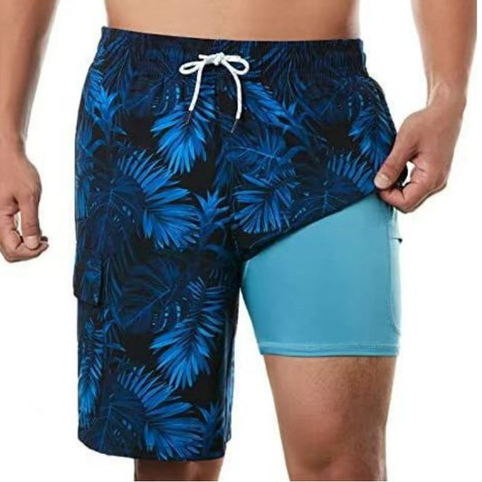 Men's 3D Digital Print Beach Shorts | Double-Layer S-5XL