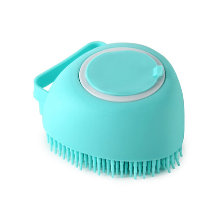 Silicone Pet Bath Massage Brush with Shampoo Dispenser | Dogs & Cats | JParker