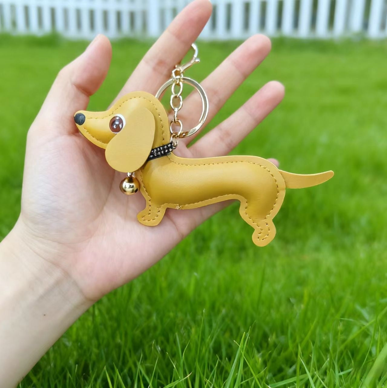 PU Leather Dachshund Bag Keychain | Mini Pouch Charm | 5 Colours