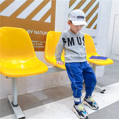 Children's Patchwork Letter Pullover Sweater | Kids Cotton Top