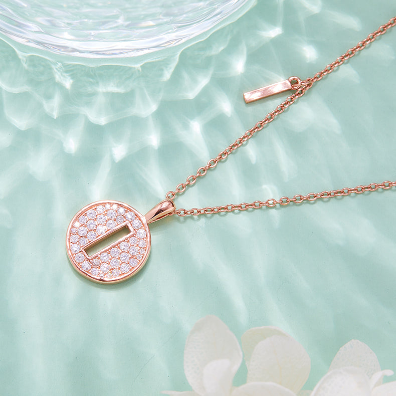 S925 Silver Moissanite Initial I Pendant Necklace