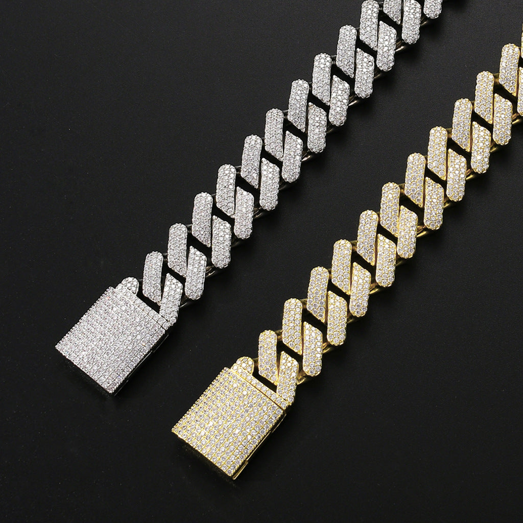 Cuban Chain Zircon Necklace & Bracelet | Gold, Rose Gold & Silver