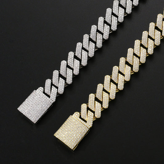 Cuban Chain Zircon Necklace & Bracelet | Gold, Rose Gold & Silver