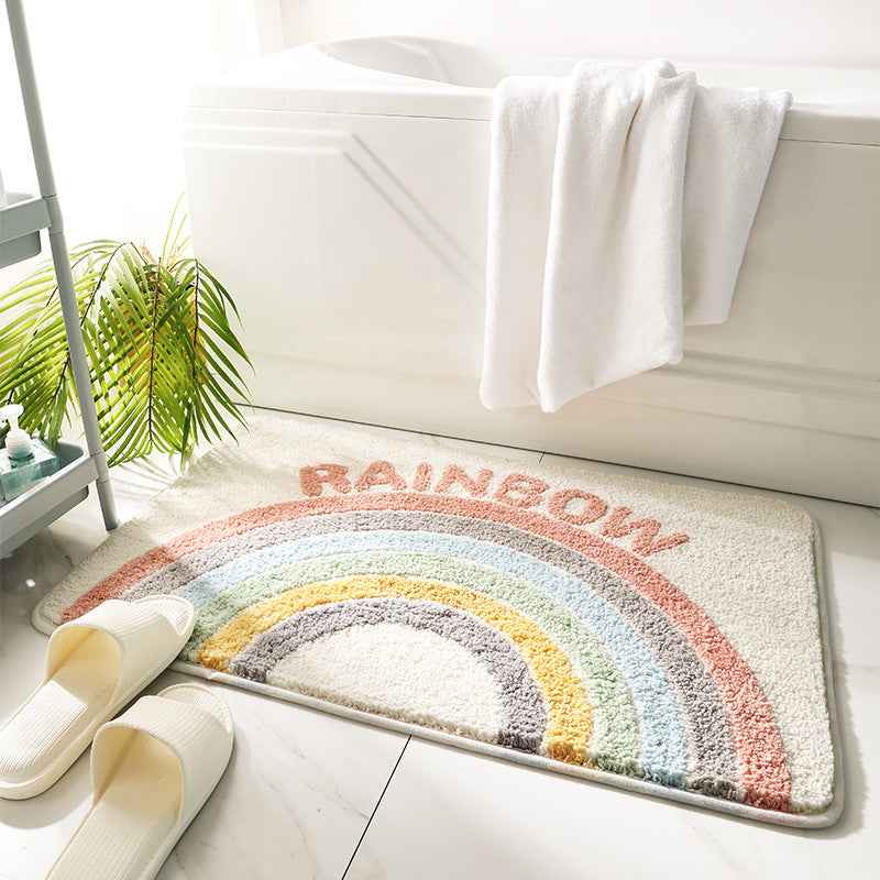 Absorbent Bathroom Floor Mat – Non-Slip Geometric Bath Rug