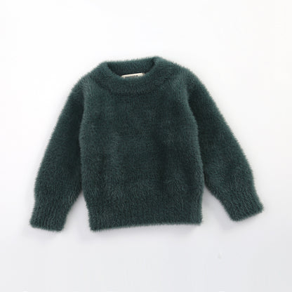 Girls Fluffy Pullover Sweatshirt – Soft Plush Top