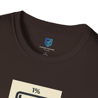 "My Social Battery Is At 1%" Low Battery Graphic Tee