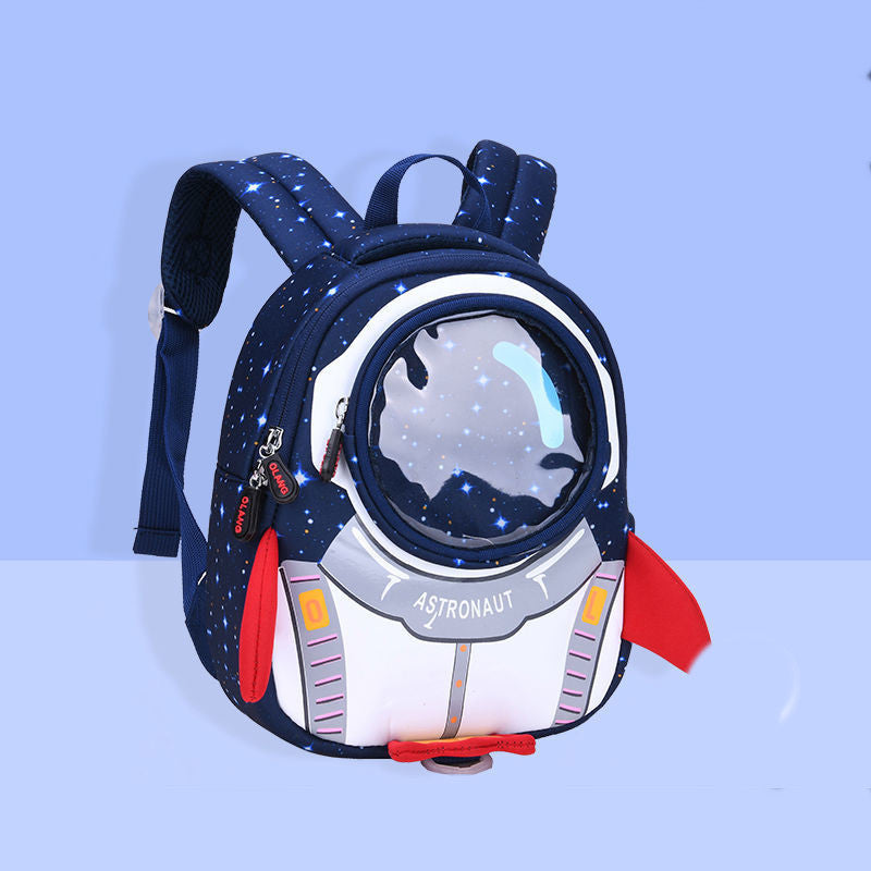 Toddler Astronaut Backpack – Cartoon Canvas Anti-Lost Bag, Ages 1–6