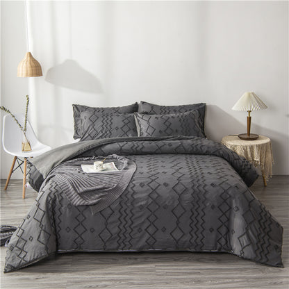 Bohemian Pillow Cases | Dark Grey, Light Grey, White & Mandala