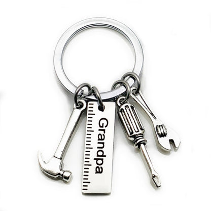 Dad, Papa & Grandpa Miniature Tool Keychain | Hammer & Screwdriver Gift