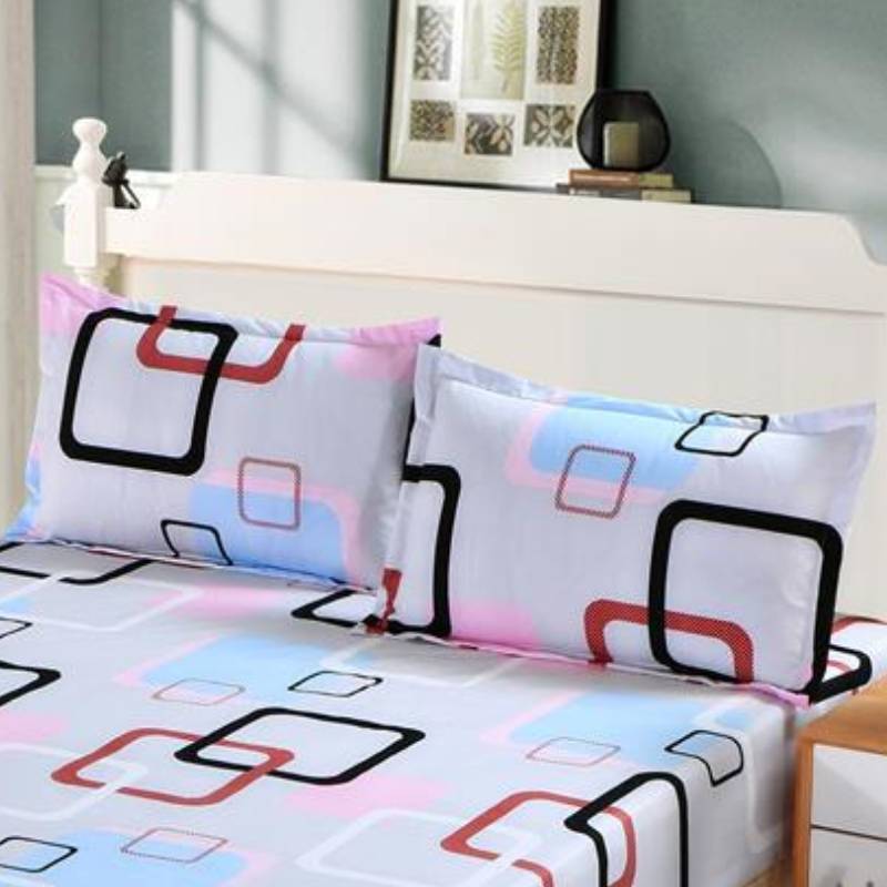 Detachable Fitted Sheet & Pillowcase Set | Grey & Love Sea