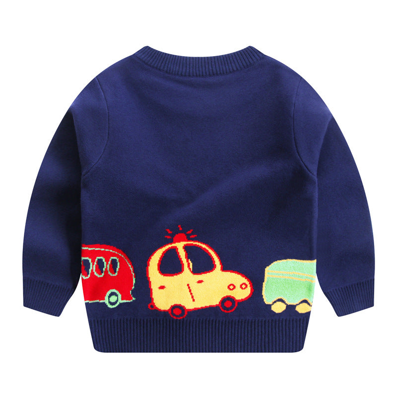 Children's Space & Dino Print Cotton Pullover Sweatshirt | Boys Top