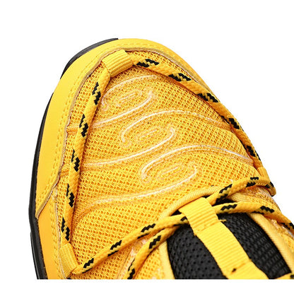 Men's Breathable Mesh Sports Shoes – Bold Colour Casual Trainers