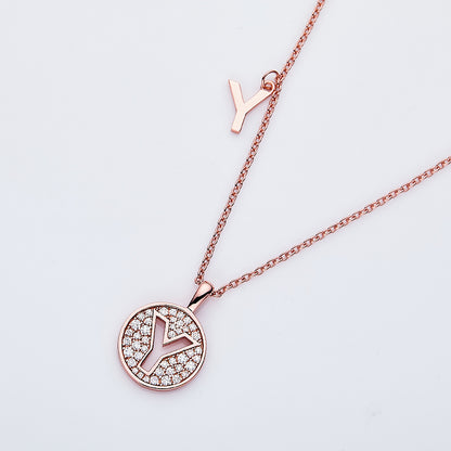 Moissanite Letter Y Necklace | Platinum-Plated S925 Silver | GRA Certified