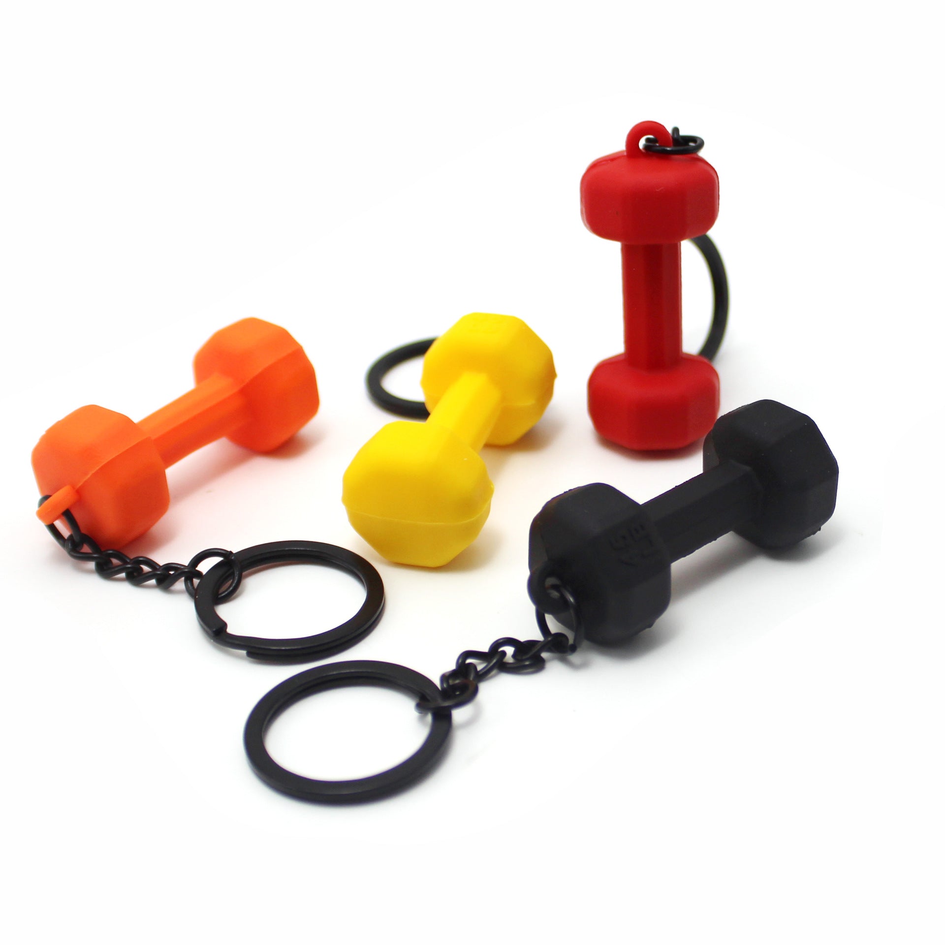 Rubber Dumbbell Keychain | Novelty Gym Charm | 10 Colours