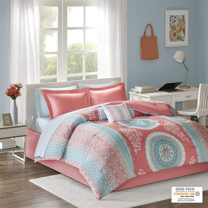 Reactive Print Polyester Bedding Set | 4 Colours & 3 Sizes