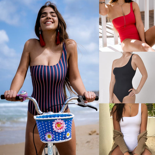 Women's One-Shoulder One-Piece Swimsuit | Nylon Swimwear