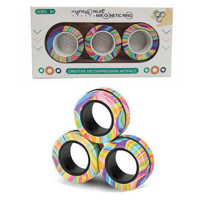 Magnetic Fingertip Spinning Top Set 3 Pack | Fidget Desk Toy