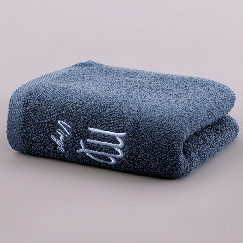Zodiac Constellation Embroidered Cotton Towel | All 12 Star Signs | 2 Sizes