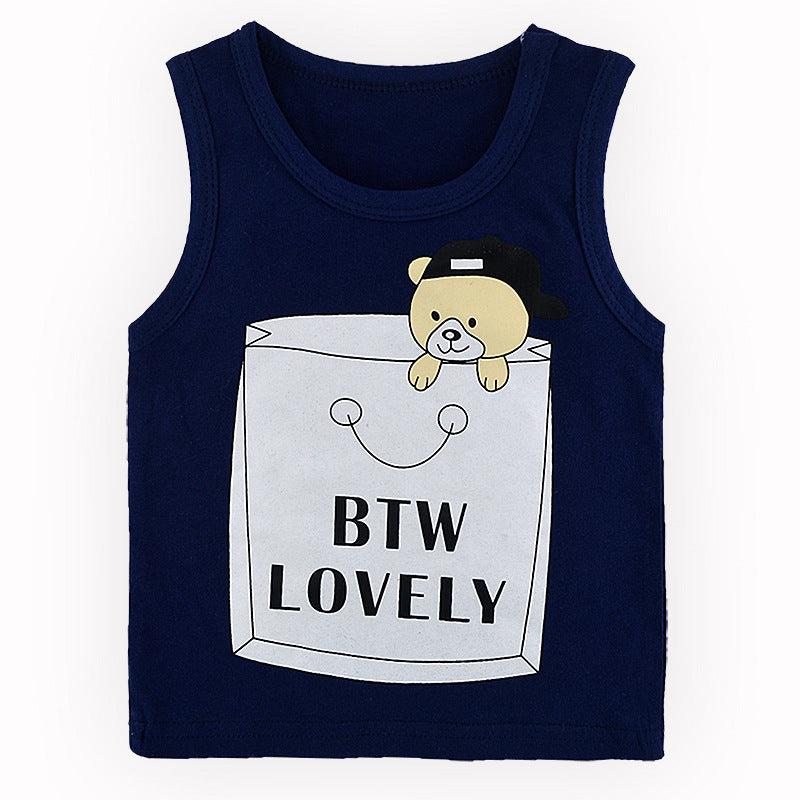 Children's Cartoon Print Cotton Sleeveless Vest | 10 Designs
