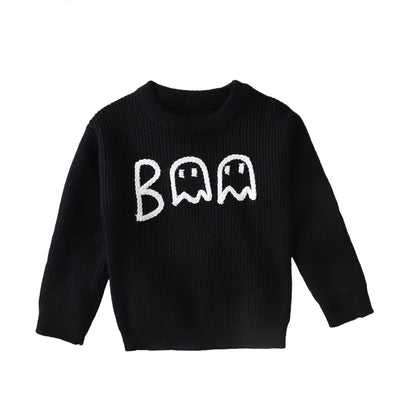 Baby Cartoon Ghost Print Long Sleeve Sweatshirt
