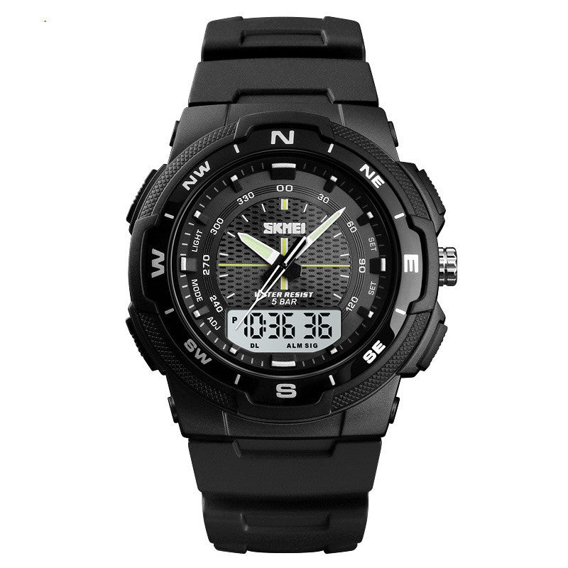 Men's Dual Display Sport Watch – 50M Waterproof, Japanese Movement