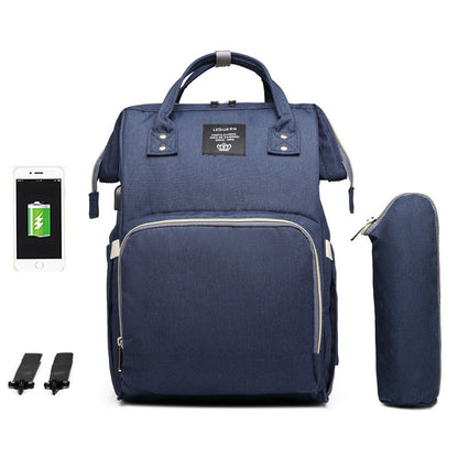 Large Capacity Mummy Nappy Bag – Oxford Cloth, 4-Way Carry