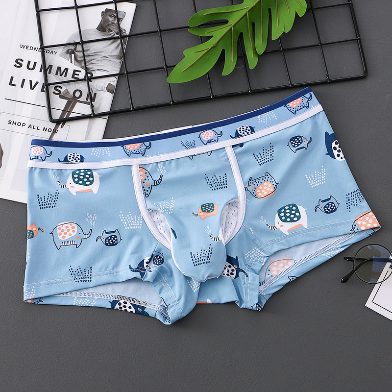 Men's Ice Silk Printed Boxer Briefs – Soft Nylon Knit Underwear 20 Designs